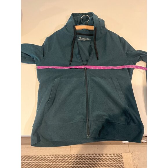 Beyond Yoga Womens Teal Zip-Up Hoodie Jacket With Pockets SpaceDye Material Size - Picture 6 of 7